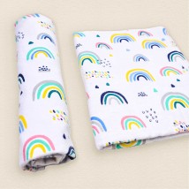 Flannel diaper for newborns Rainbow Dexter`s White; Multi-colored 202 90-100cm (d202рд)