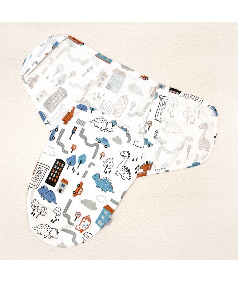 Velcro diaper 0-3 months Dino in town Dexter`s White d946dn-st-2 0-3 months (d946dn-st-2)