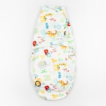 Diaper cocoon footer on Velcro with a bright print Alphabet Dexter`s White; Yellow 3-181 0-3 months (d3-181-2абт)