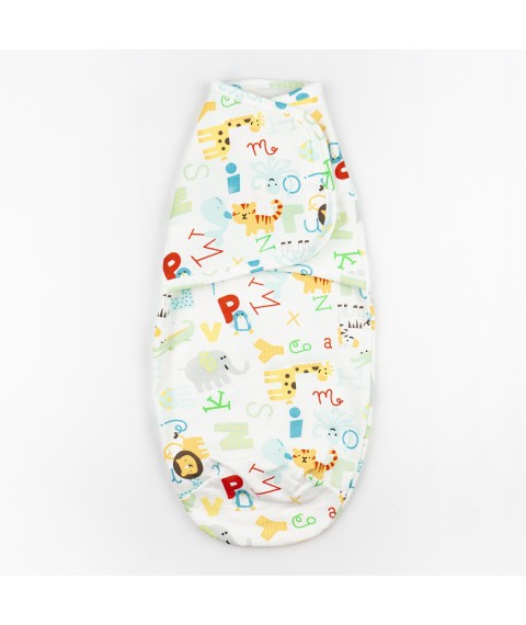 Diaper cocoon footer on Velcro with a bright print Alphabet Dexter`s White; Yellow 3-181 0-3 months (d3-181-2абт)