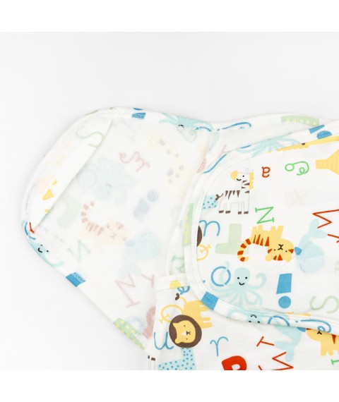 Diaper cocoon footer on Velcro with a bright print Alphabet Dexter`s White; Yellow 3-181 0-3 months (d3-181-2абт)
