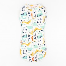 Eurococoon with a zipper with a print of dinosaurs Dexter`s White; Menthol 946 0-3 months (d946-2dn-nv)