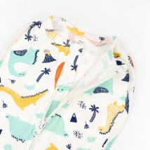 Eurococoon with a zipper with a print of dinosaurs Dexter`s White; Menthol 946 0-3 months (d946-2dn-nv)
