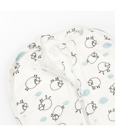 Пелюшка на блискавці інтерлок Cute Lambs 0-3м  Dexter`s  Білий d946-2ов-б  0-3міс (d946-2ов-б)