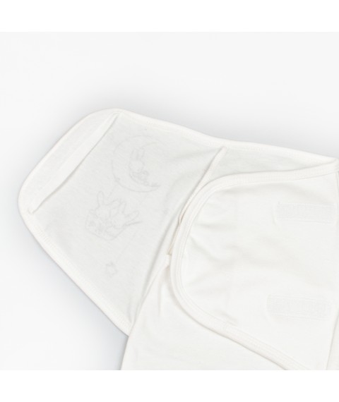 Пеленка-кокон на липучке однотонная с принтом Зайки  Dexter`s  Белый d946/4б  0-1мес (d946/4б)