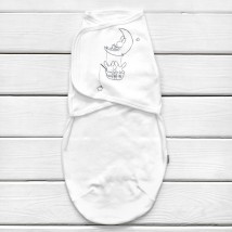 Diaper cocoon on velcro plain with print Dexter`s Bunnies White 946 0-1 months (d946/4b)