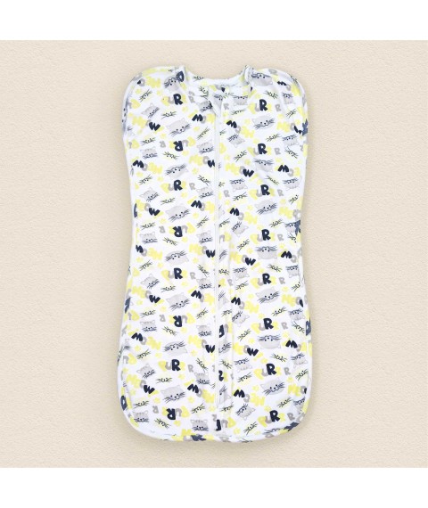 Meow cocoon diaper with a zipper made of high-quality natural fabric Dexter`s Milk; Yellow 946 0-3 months (d946-2mv-nv)
