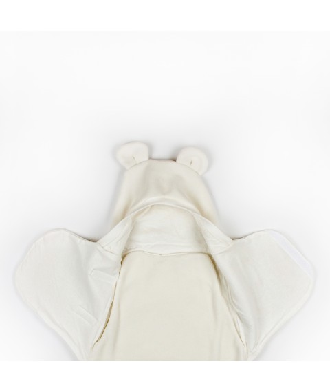 Теплий флісовий кокон-пелюшка з вушками Teddy Bear  Dexter`s  Молочний d8-116мш  0-3міс (d8-116мш)