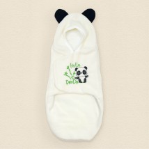 Флісовий кокон спальник з капюшоном на липучці Panda  Dexter`s  Молочний 8-116  3-6міс (d8-116-1пд)