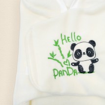Fleece cocoon sleeping bag with hood on Velcro Panda Dexter`s Milk 8-116 3-6 months (d8-116-1pd)