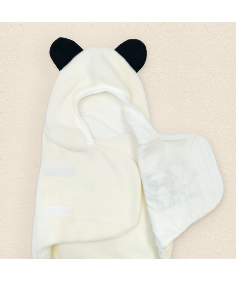 Fleece cocoon sleeping bag with hood on Velcro Panda Dexter`s Milk 8-116 3-6 months (d8-116-1pd)