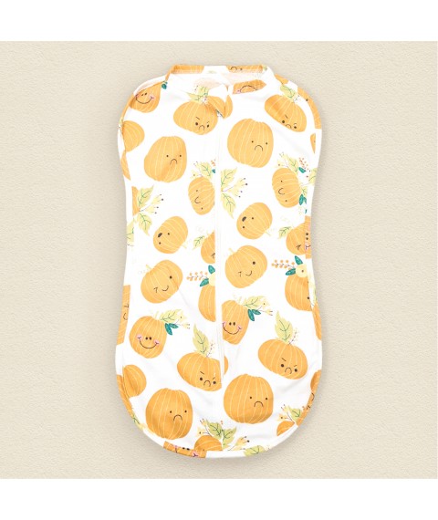 Diaper-cocoon cooler with zipper Pumpkins 0-1m Dexter`s White; Yellow-hot 146 0-1month (d146 hryvnias)
