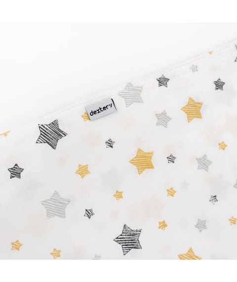 Пеленка для младенца ситец Yellow star  Dexter`s  Белый;Желтый
 d502зд-нв-ж  95-85см (d502зд-нв-ж)