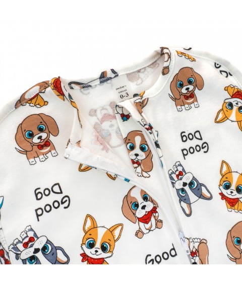 Пелюшка-кокон на блискавці Cute dogs  Dexter`s  Білий; Різнокольоровий 920116  0-3м (920116)