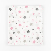 Пеленка для младенца ситец Pink stars  Dexter`s  Белый d502зд-нв-рв  95-85см (d502зд-нв-рв)