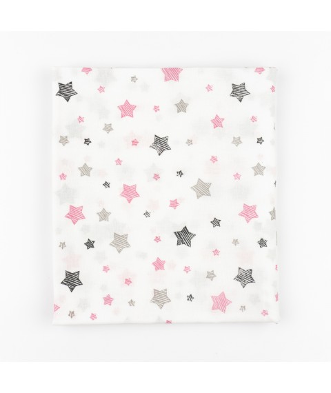 Пеленка для младенца ситец Pink stars  Dexter`s  Белый d502зд-нв-рв  95-85см (d502зд-нв-рв)