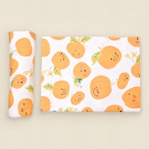 Пеленка детская кулир Happy Pumpkins  Dexter`s  Белый;Оранжевый 102  90-110см (d102грб)