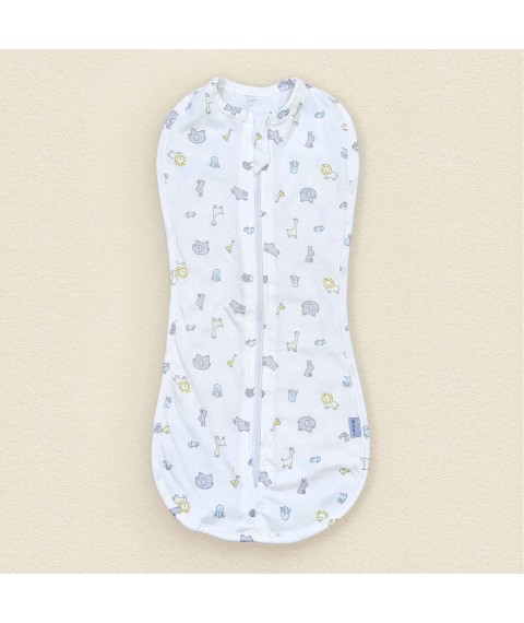 Euro-diaper for newborns cooler with zipper animals Dexter`s White 146 0-3 months (d146-2osm)