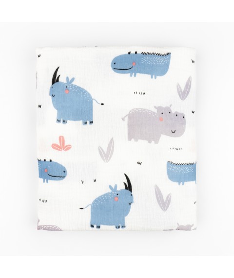 Муслиновая пеленка 125х75см Hippopotamus  Dexter`s  Молочный d602бг-мл  125-75см (d602бг-мл)