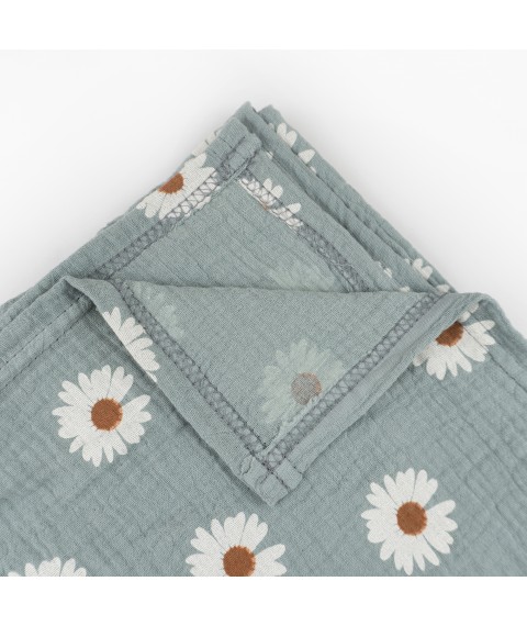 Муслиновая пеленка 125х75см  Green chamomile  Dexter`s  Зеленый d602рм-пл  125-75см (d602рм-пл)
