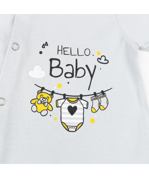 Кулірний дитячий пісочник із принтом Hello Baby  Dexter`s  Сірий d144х-ср  68 см (d144х-ср)
