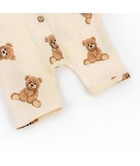 Пісочник для немовлят на ґудзиках з ведмедиками Bears  Dexter`s  Бежевий 432322  68 см (432322)