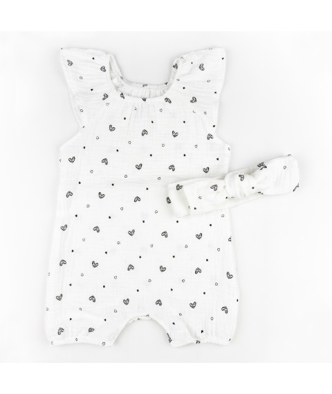 Песучник из муслина The heart is black  Dexter`s  Белый d482сц-чн  86 см (d482сц-чн)
