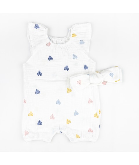 Песучник из муслина Heart  Dexter`s  Белый d482сц-цв  86 см (d482сц-цв)