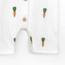 Песочник для малышей на пуговичках с морковками Carrots  Dexter`s  Белый 432391  62 см (432391)