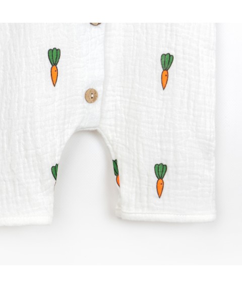 Песочник для малышей на пуговичках с морковками Carrots  Dexter`s  Белый 432391  68 см (432391)