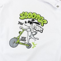 Однотонный ромпер на лето с принтом Scooter  Dexter`s  Белый d145ск-б  80 см (d145ск-б)