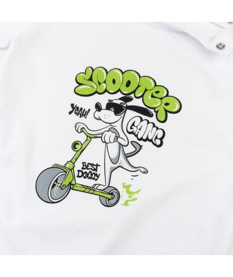 Однотонний ромпер на літо з принтом Scooter  Dexter`s  Білий d145ск-б  86 см (d145ск-б)
