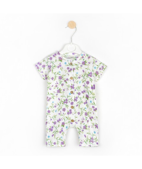 Песочник для малышей на пуговичках с цветочками Violet flowers  Dexter`s  Белый 432363  62 см (432363)