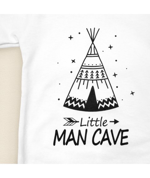 Кулирний песочник с принтом для мальчиков Man Cave  Dexter`s  Белый 145  74 см (d145лт-б)