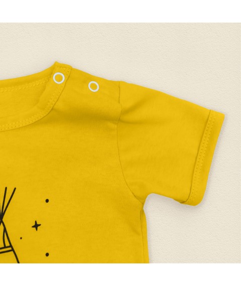 Mustard romper with print for boys Man Cave Dexter`s Mustard 145 68 cm (d145lt-гч)
