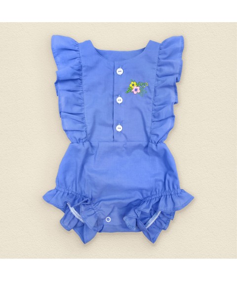 Летний боди, песочник голубого цвета для девочки Sunny Flower  Dexter`s  Голубой 437  80 см (d437цв-гб)