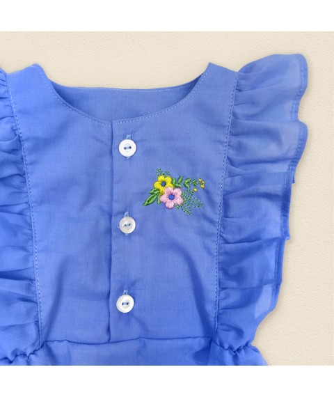 Summer bodysuit, sandstone blue for girls Sunny Flower Dexter`s Blue 437 68 cm (d437cv-gb)
