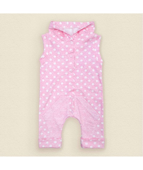 Summer romper sleeveless with a hood pink melange Dexter`s Pink 976 74 cm (976rv)