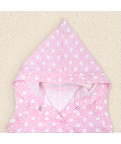 Summer romper sleeveless with a hood pink melange Dexter`s Pink 976 68 cm (976rv)