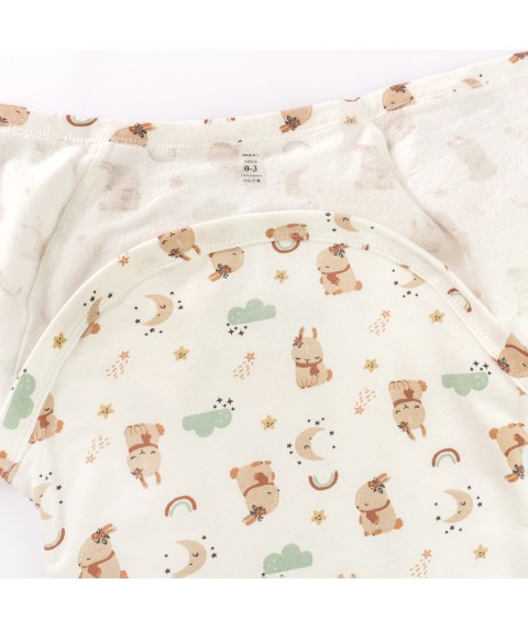 Пеленка-кокон на липучке и кнопках с начесом от 0-3 месяца Bunnies  Dexter`s  Молочный 320222  0-3м (320222)