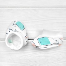 Пинетки для новорожденных с принтом Milk  Dexter`s  Белый;Голубой 916  0-3мес (d916-1млк-гб)