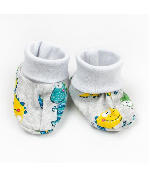 Dino Malena booties Gray; White 916 0-3 months (916-1Д)
