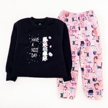 Пижама для девочек футер Kittens  Dexter`s  Розовый;Черный d303кт-пр-чн  134 см (d303кт-пр-чн)