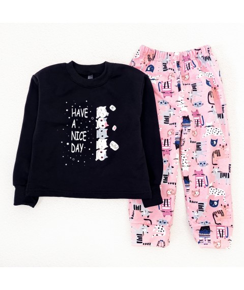 Пижама для девочек футер Kittens  Dexter`s  Розовый;Черный d303кт-пр-чн  134 см (d303кт-пр-чн)