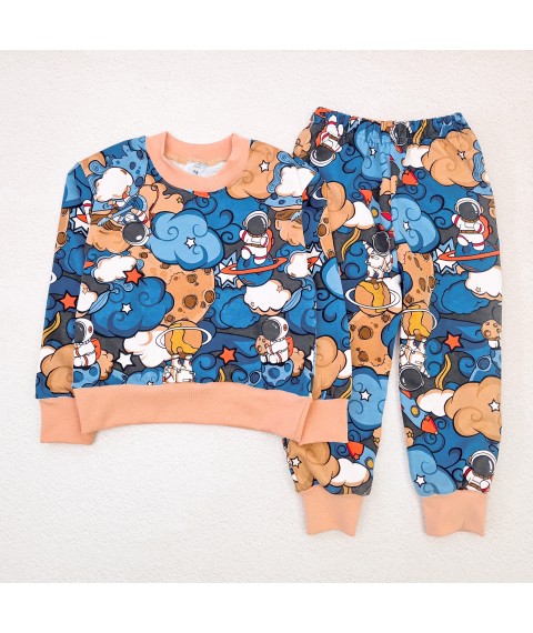 Пижама детская футер с начесом Astronaut  Dexter`s  Темно-синий 303  110 см (d303ксм-бж)