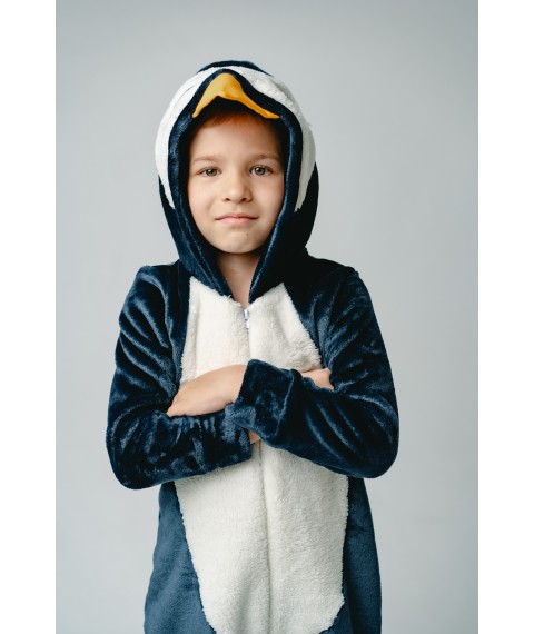 Кігурумі Penguin дитячий теплий на блискавці пінгвін  Dexter`s  Темно-синій d417пг-сн  134 см (d417пг-сн)