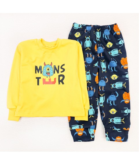 Пижама детская футер Fun monsters  Dexter`s  Синий;Желтый 303  110 см (d303мс-нв-ж)