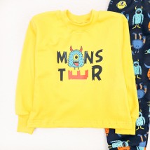 Пижама детская футер Fun monsters  Dexter`s  Синий;Желтый 303  98 см (d303мс-нв-ж)