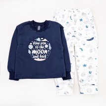 Children's pajamas Moon and back Dexter`s dark blue; Milky 303 134 cm (d303mn-bk)