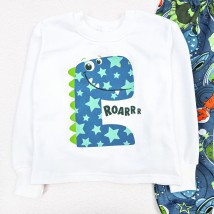 Детская пижама футер Roar  Dexter`s  Белый;Синий d303рр-б  122 см (d303рр-б)
